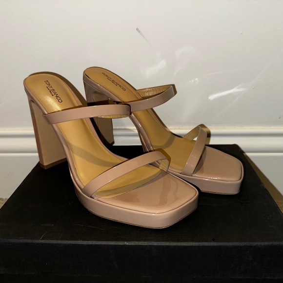 Patent Tan nude slip on Tony Bianco “Diane” high heel - Picture 4 of 7
